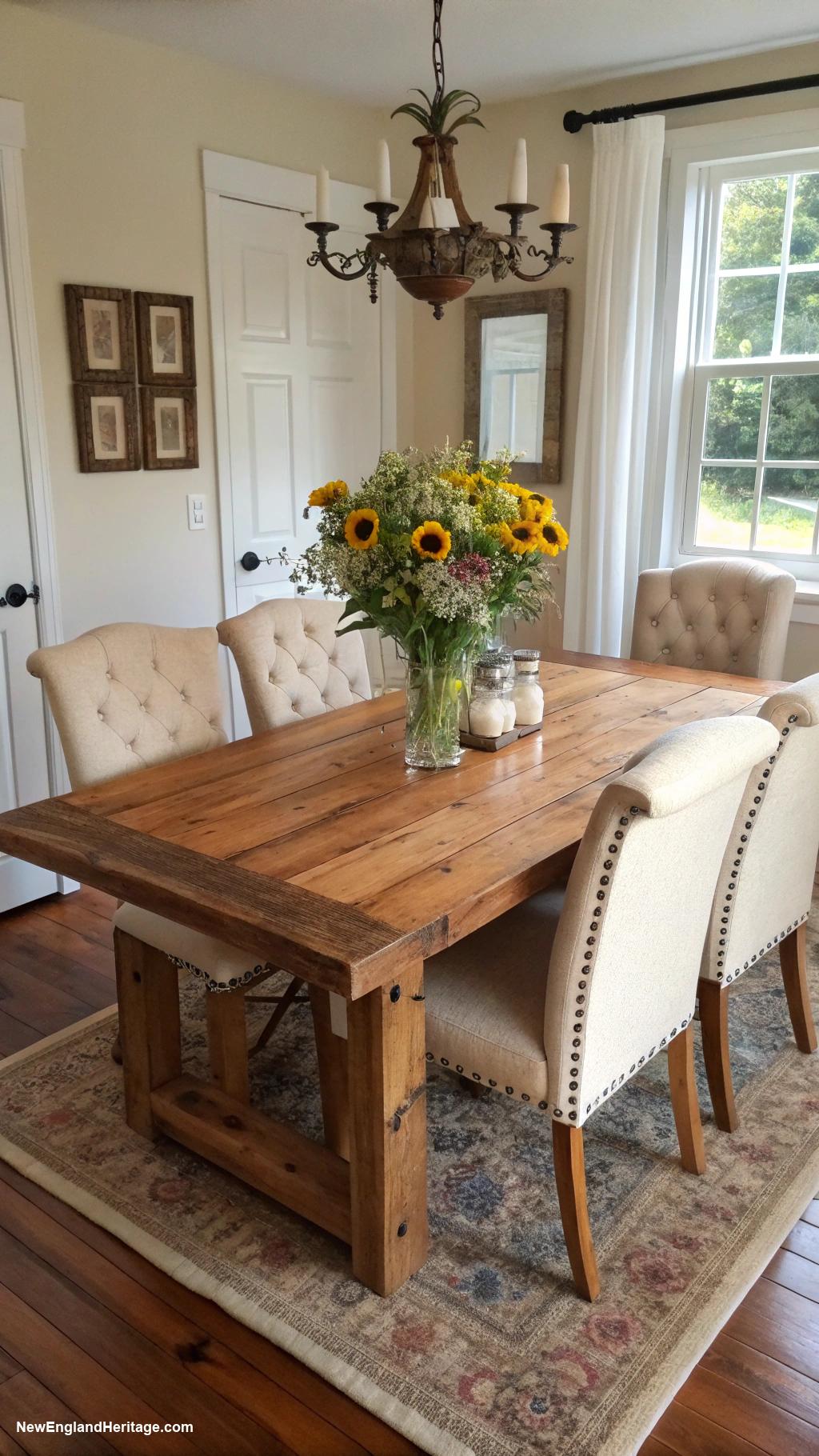 home decor ideas Farmhouse style dining table and chairs