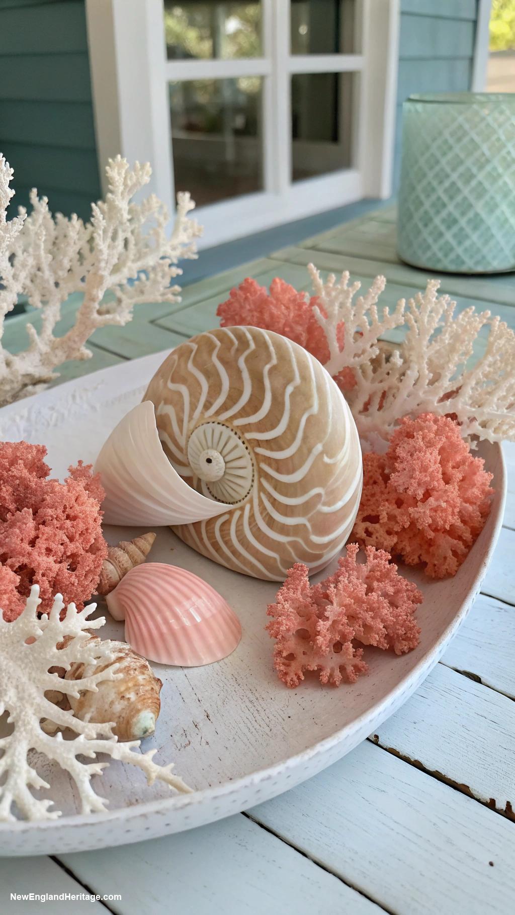 home decor ideas Seashell and coral decorative accents