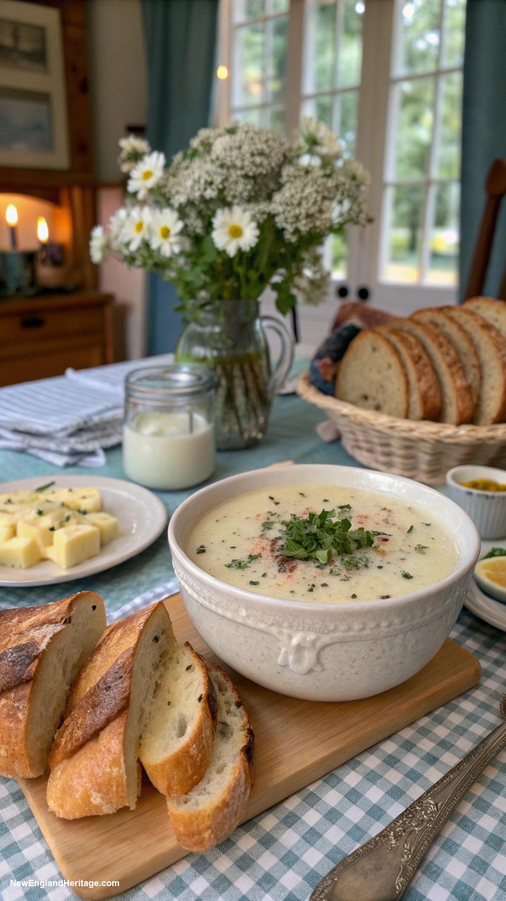 host a dinner party Clam chowder and rustic bread night