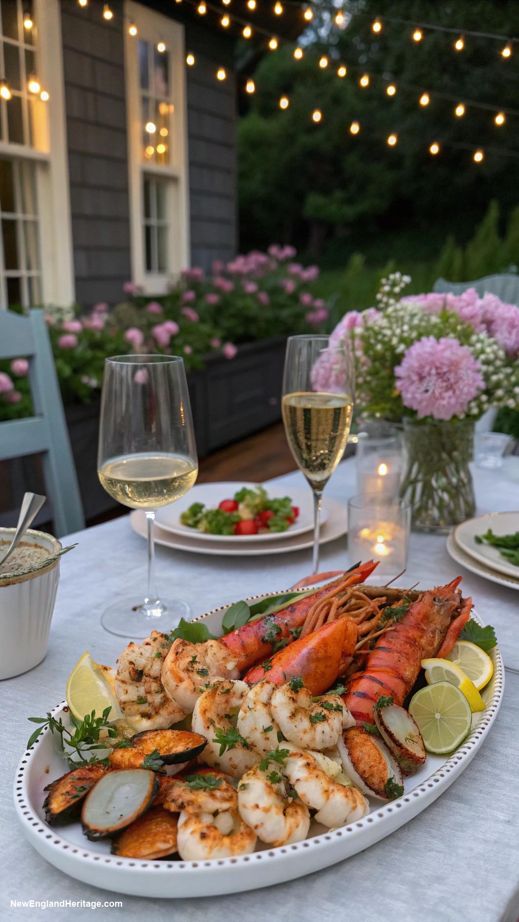 host a dinner party Grilled seafood with local wine pairing