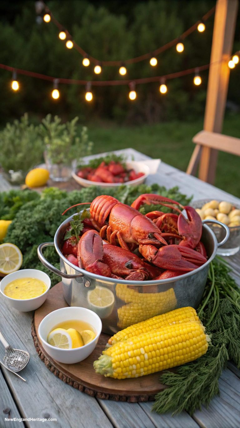 host a dinner party Lobster boil with corn and potatoes
