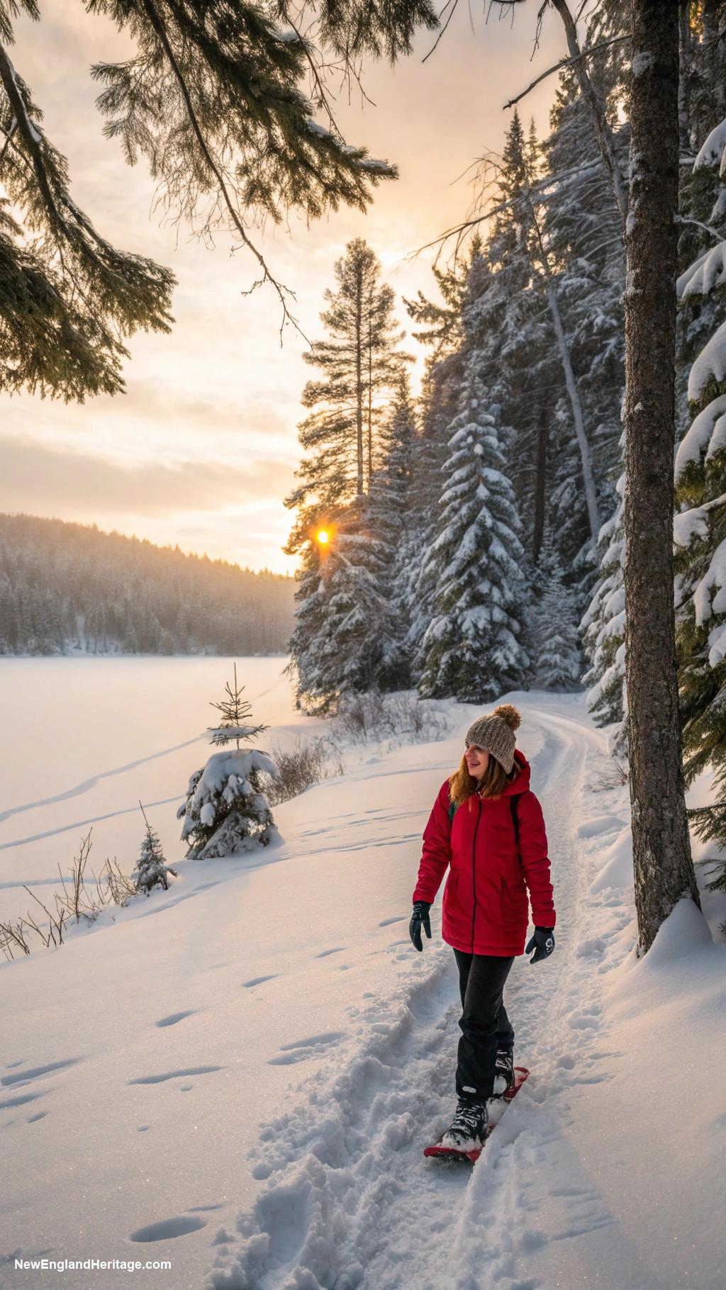 things new englanders love to do Participating in winter sports like snowshoeing and ice fishing