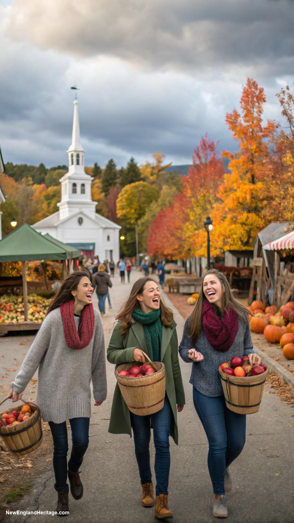 things new englanders love to do Taking part in town fairs and apple picking in autumn