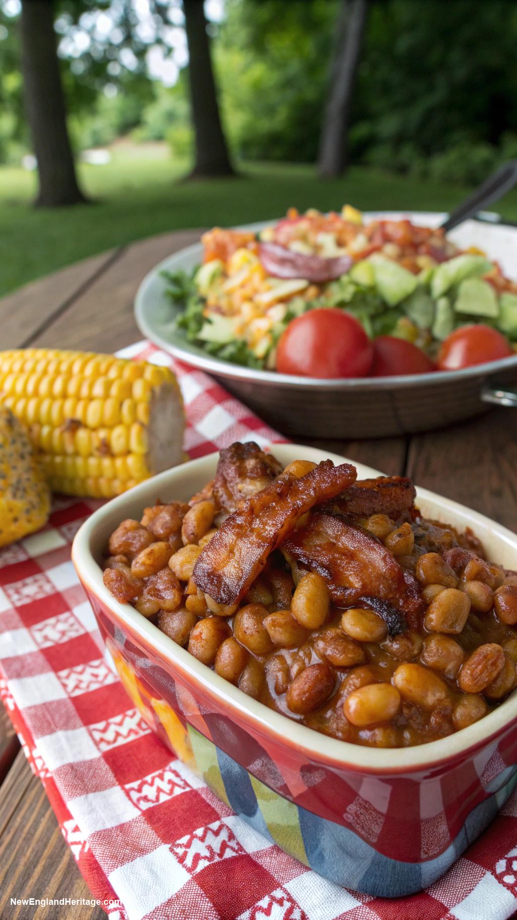 4th of july bbq Baked beans with bacon and brown sugar