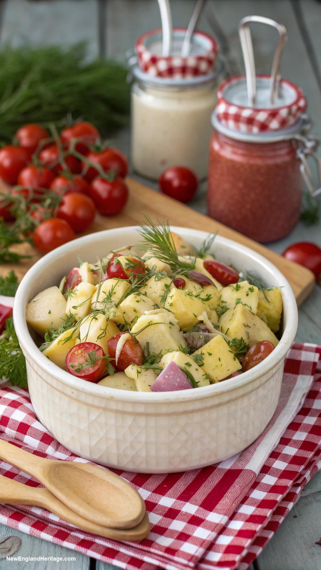 4th of july bbq Potato salad with dill and mustard
