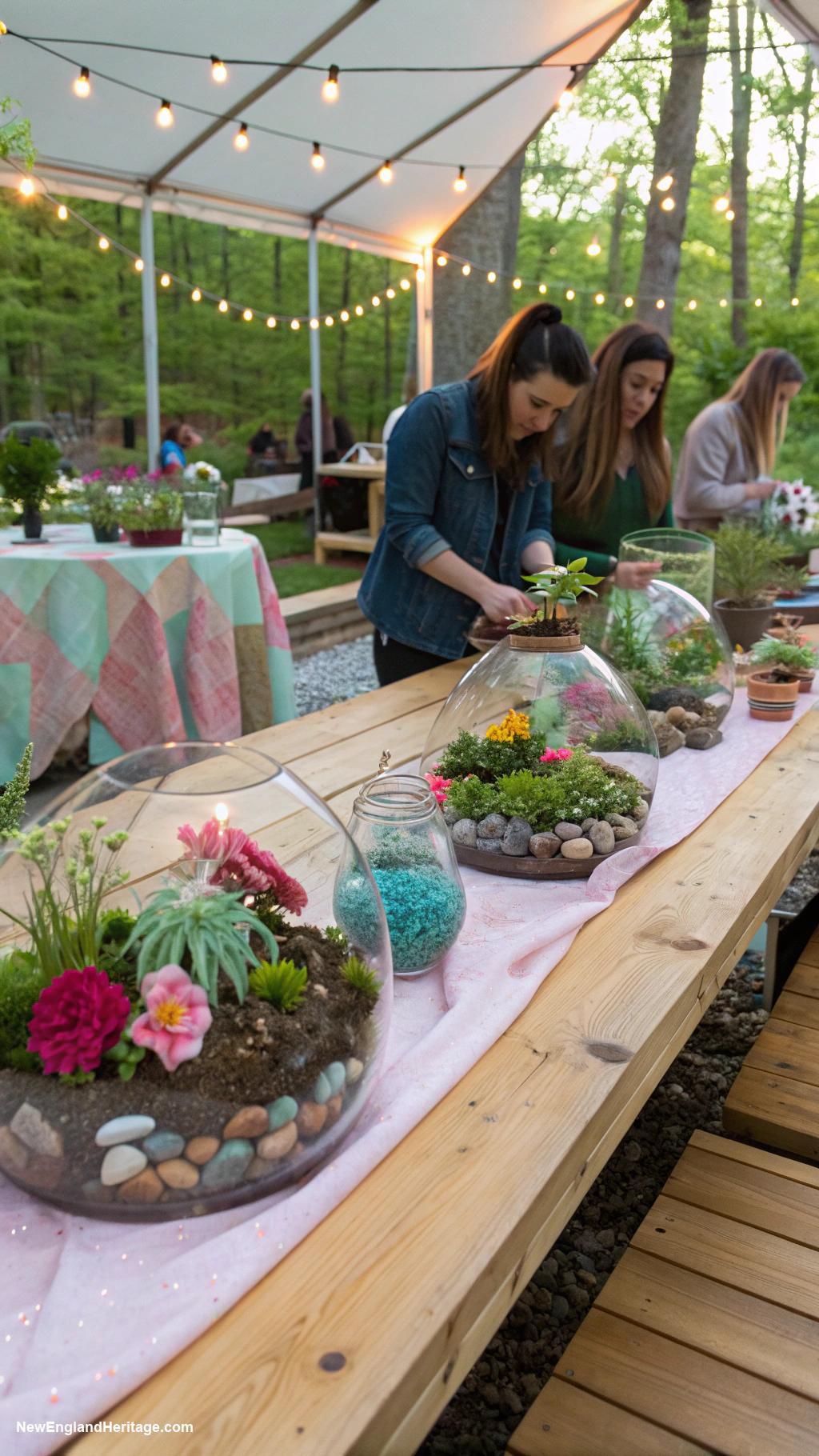 spring garden party ideas DIY terrarium workshop
