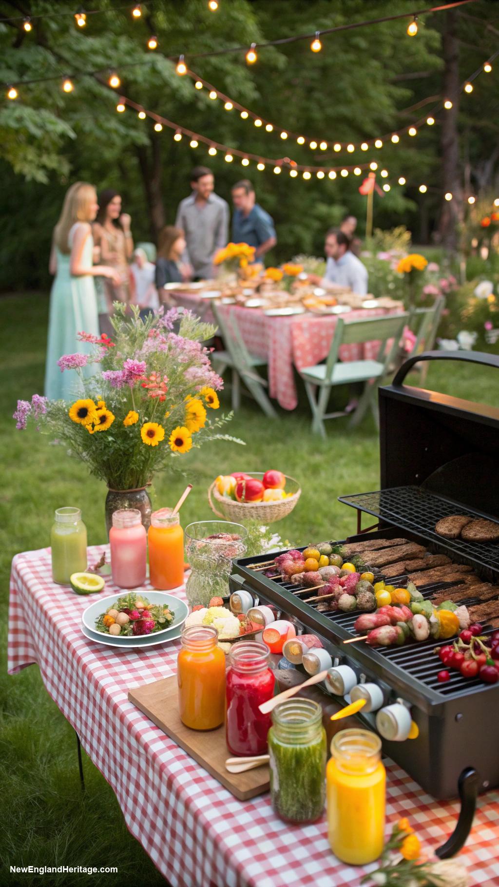 summer garden party ideas Barbecue with homemade sauces