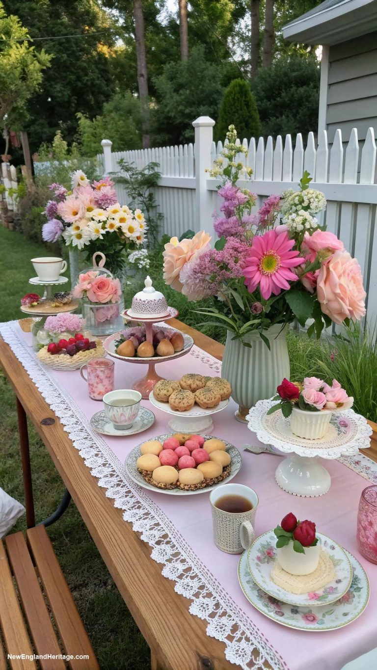 summer garden party ideas Garden tea party with floral decor