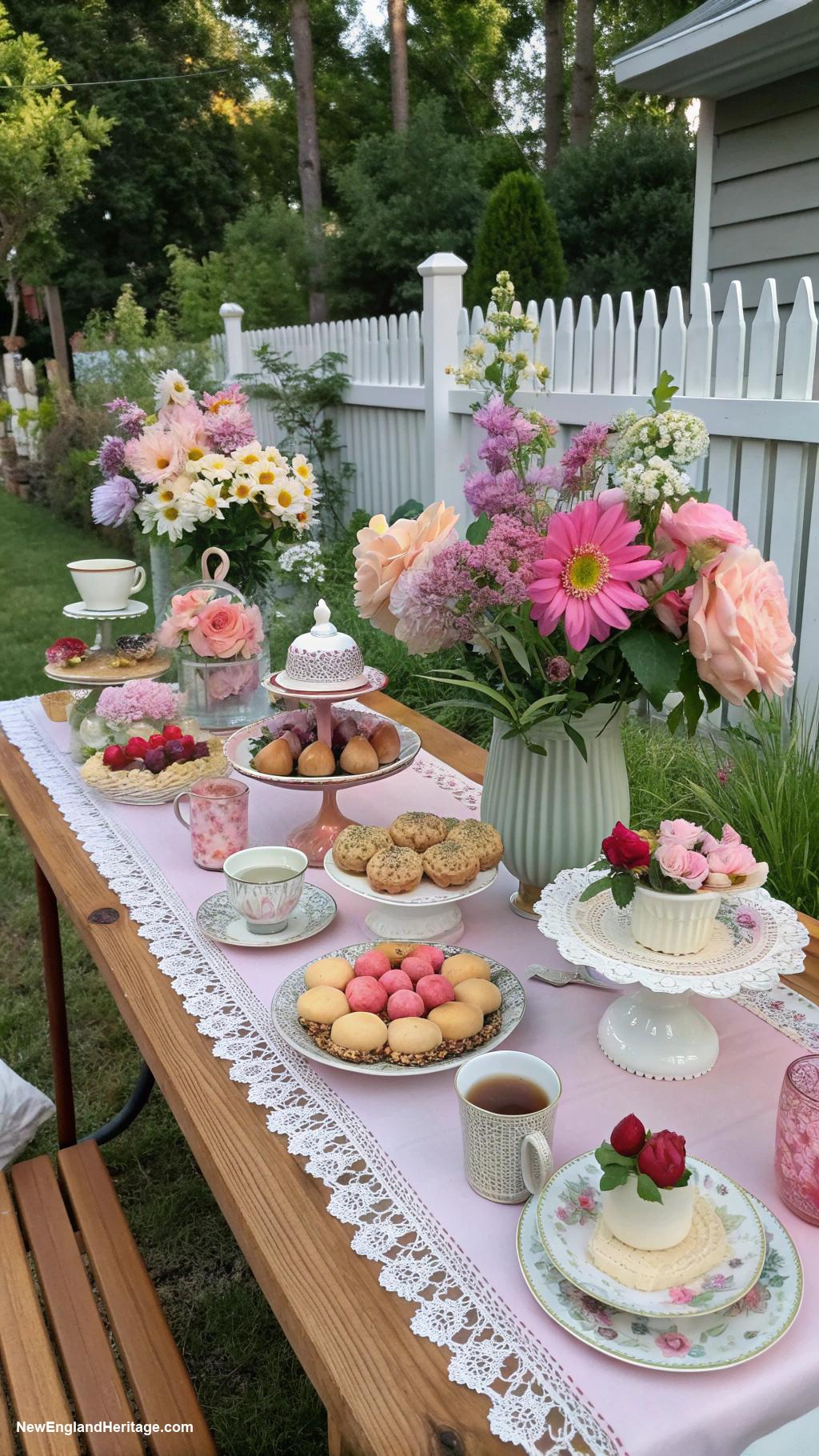 summer garden party ideas Garden tea party with floral decor