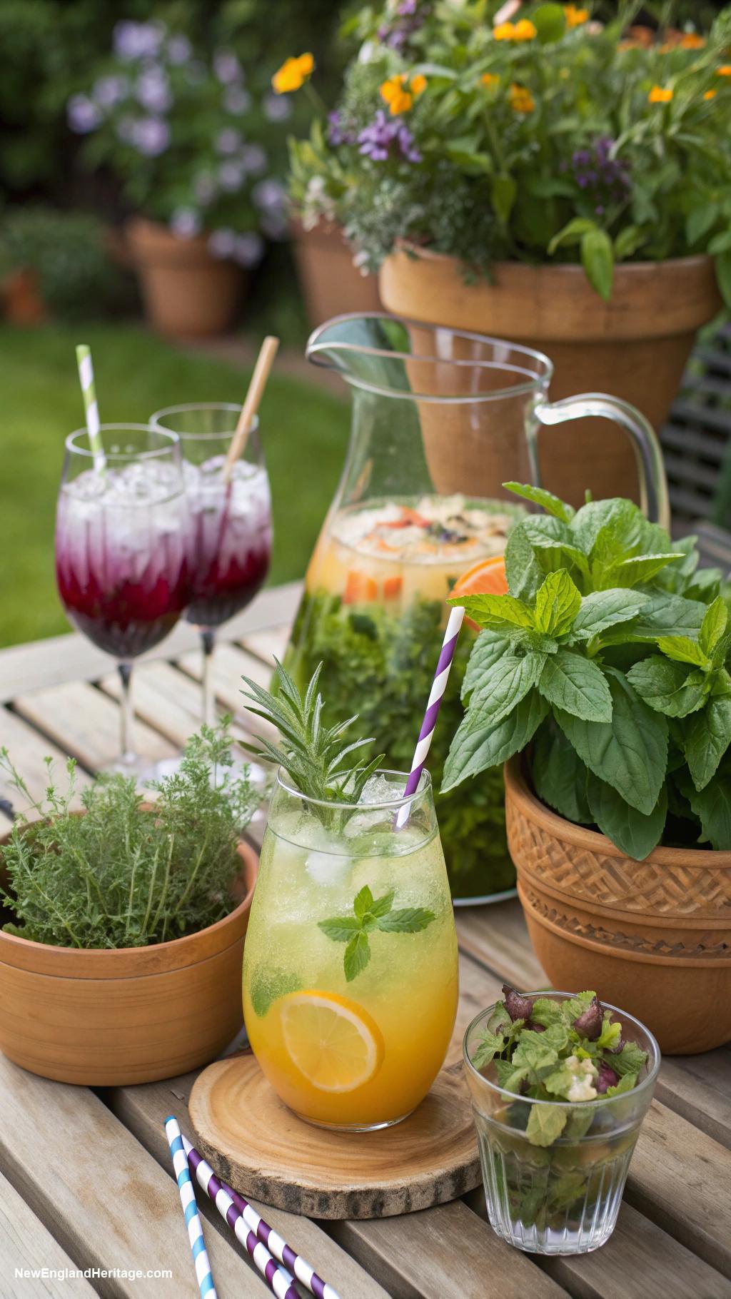 summer garden party ideas Herb garden cocktail mixing