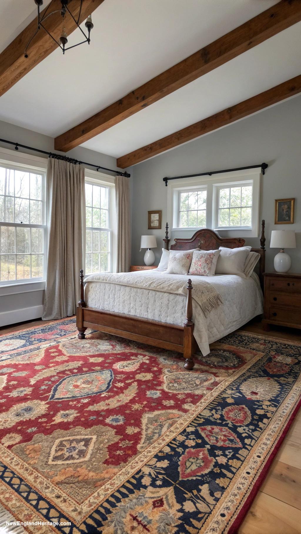 bedroom ideas Layered rugs for added warmth