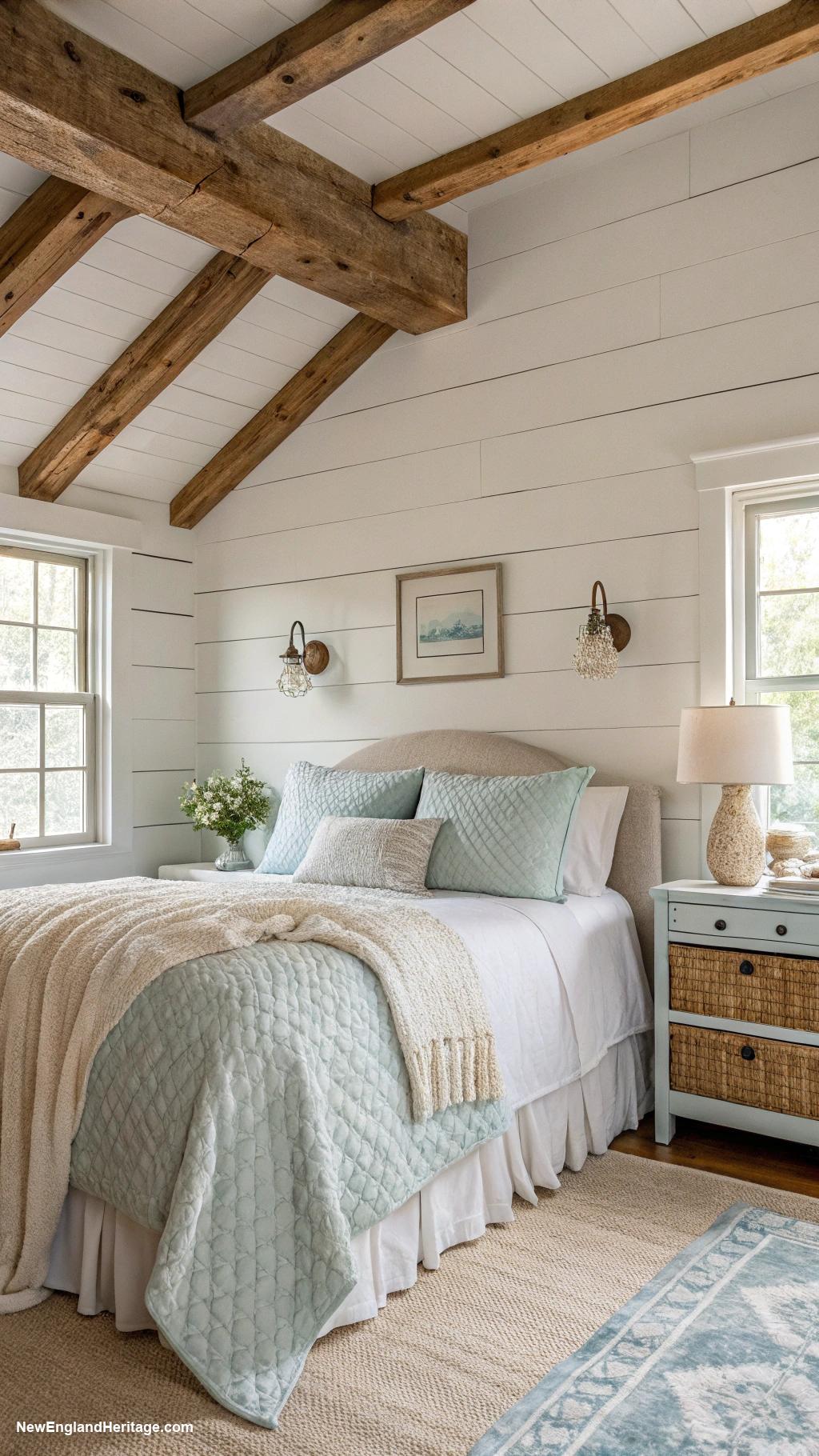 bedroom ideas Shiplap accent walls for rustic charm