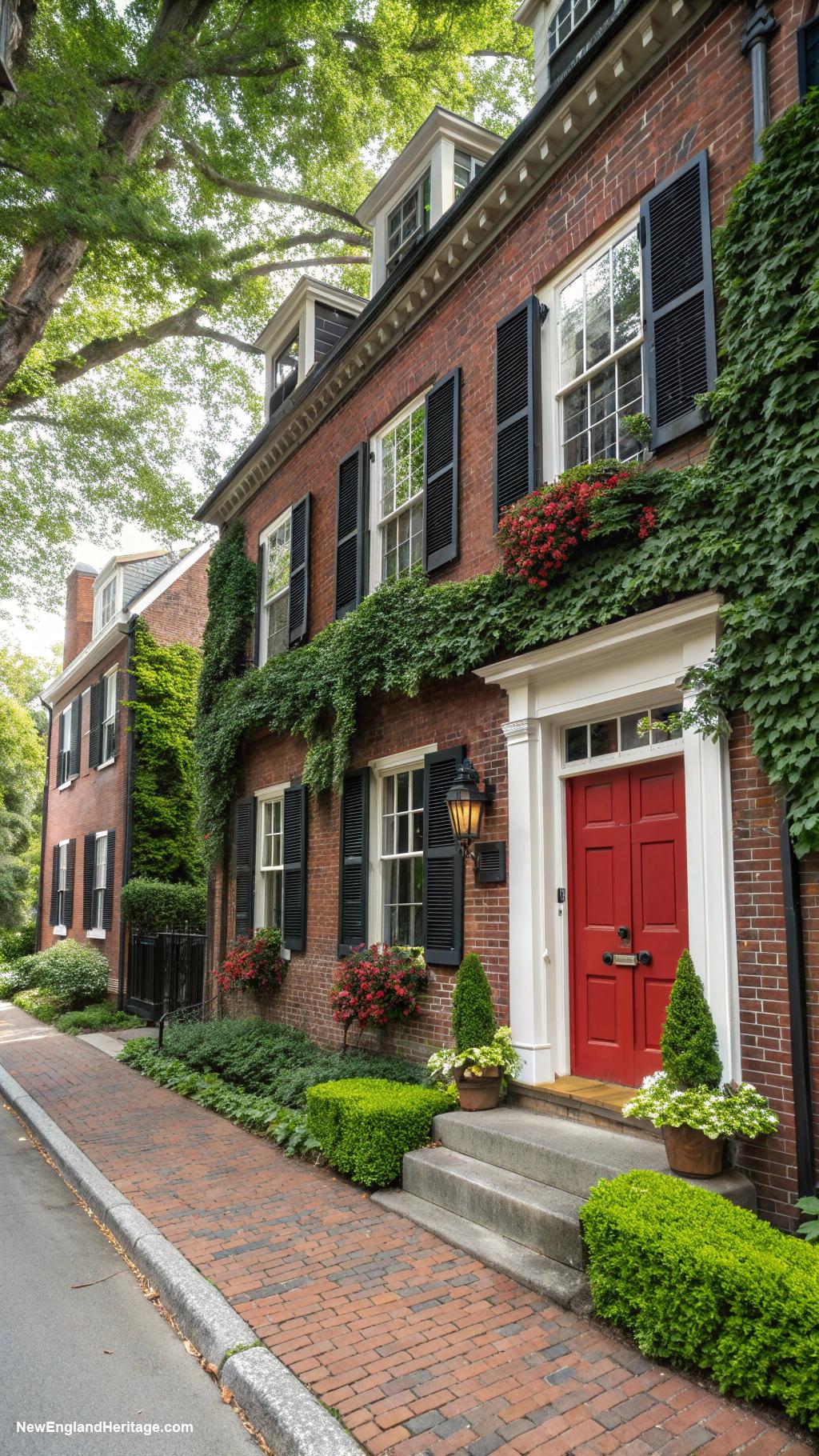 classic massachusetts houses Federal style brick townhouse
