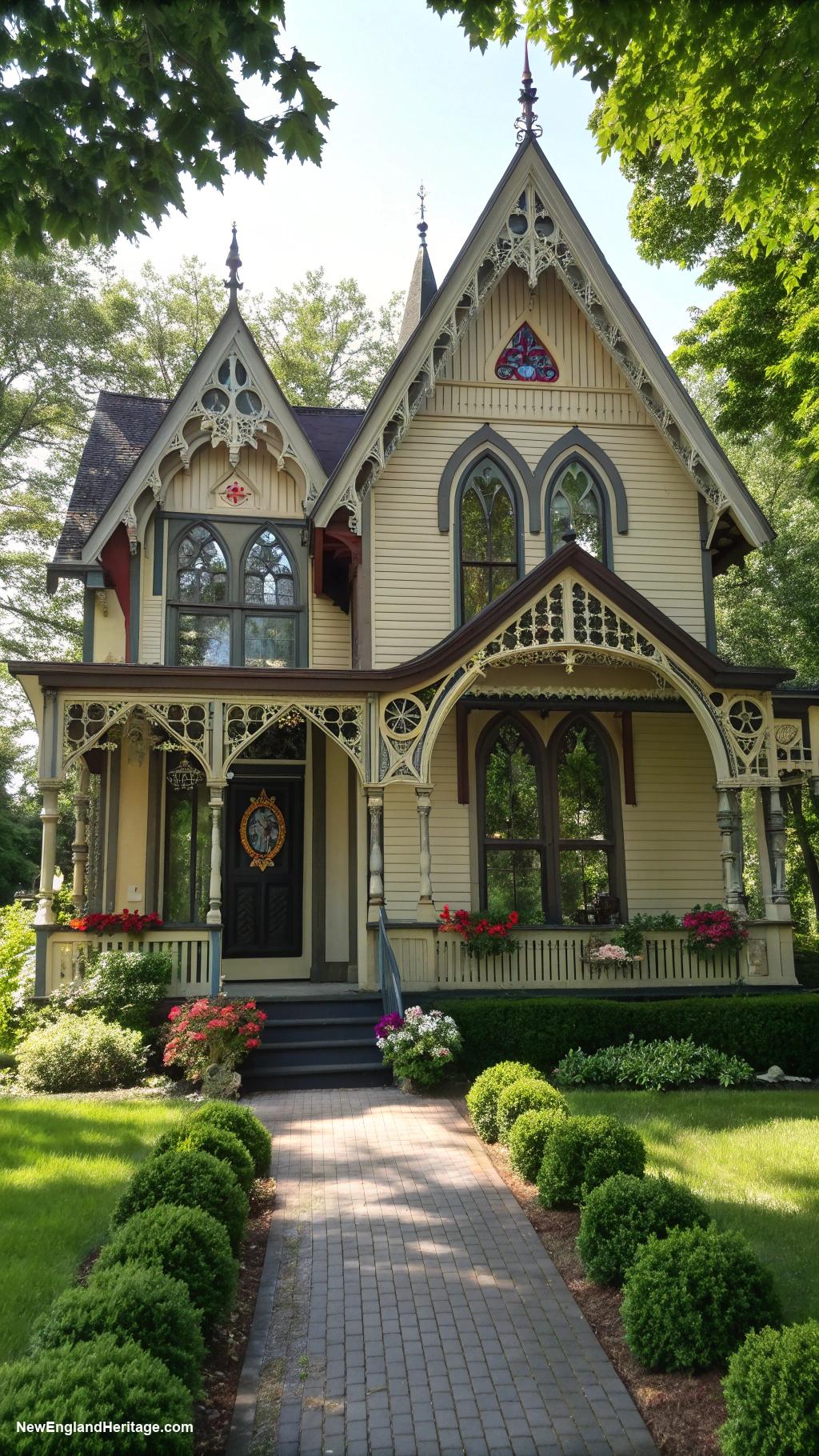 classic massachusetts houses Gothic Revival chapel style residence