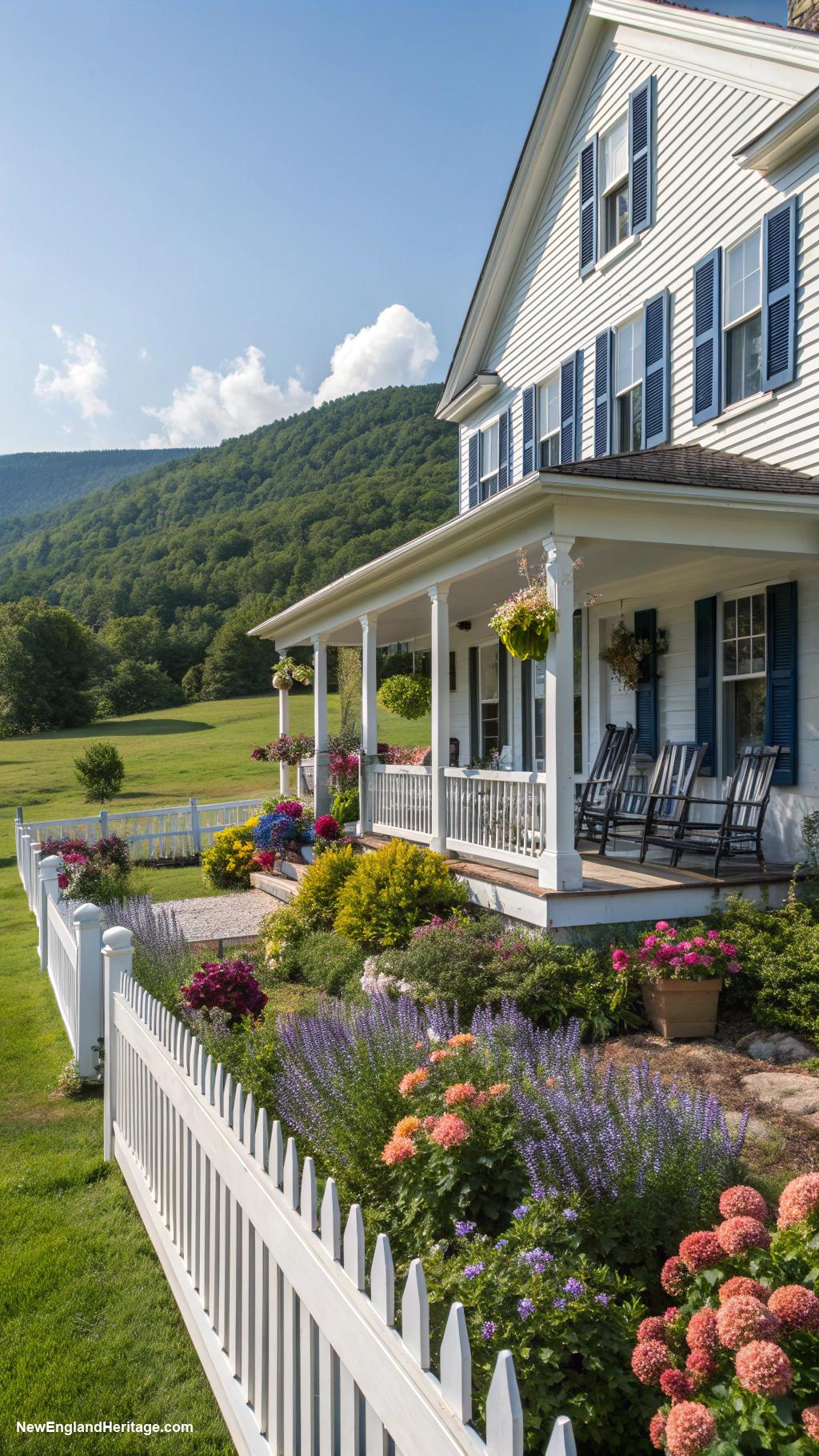 classic massachusetts houses New England farmhouse with porch