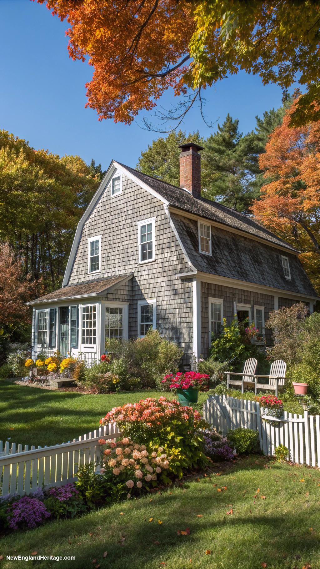 classic massachusetts houses Saltbox house with chimney