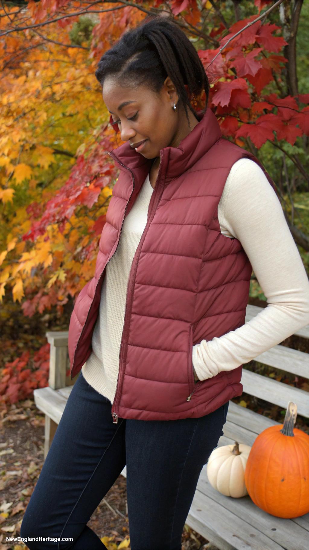 classic outfits Puffer vest over a long sleeve tee