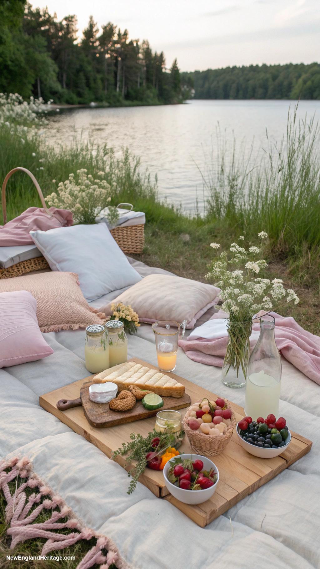 classy pool party ideas Rustic chic picnic by the water