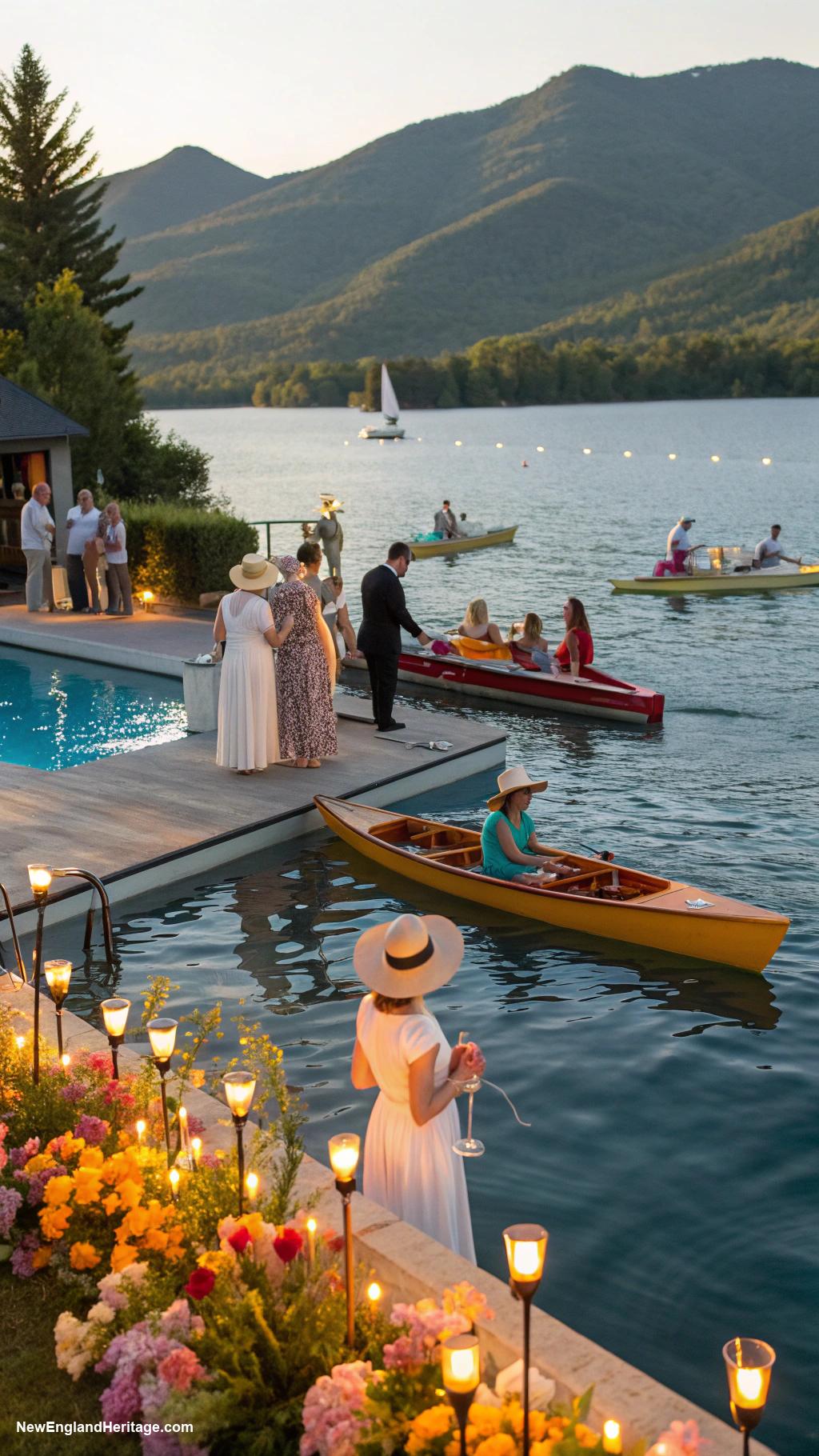classy pool party ideas Vintage boat race for guests