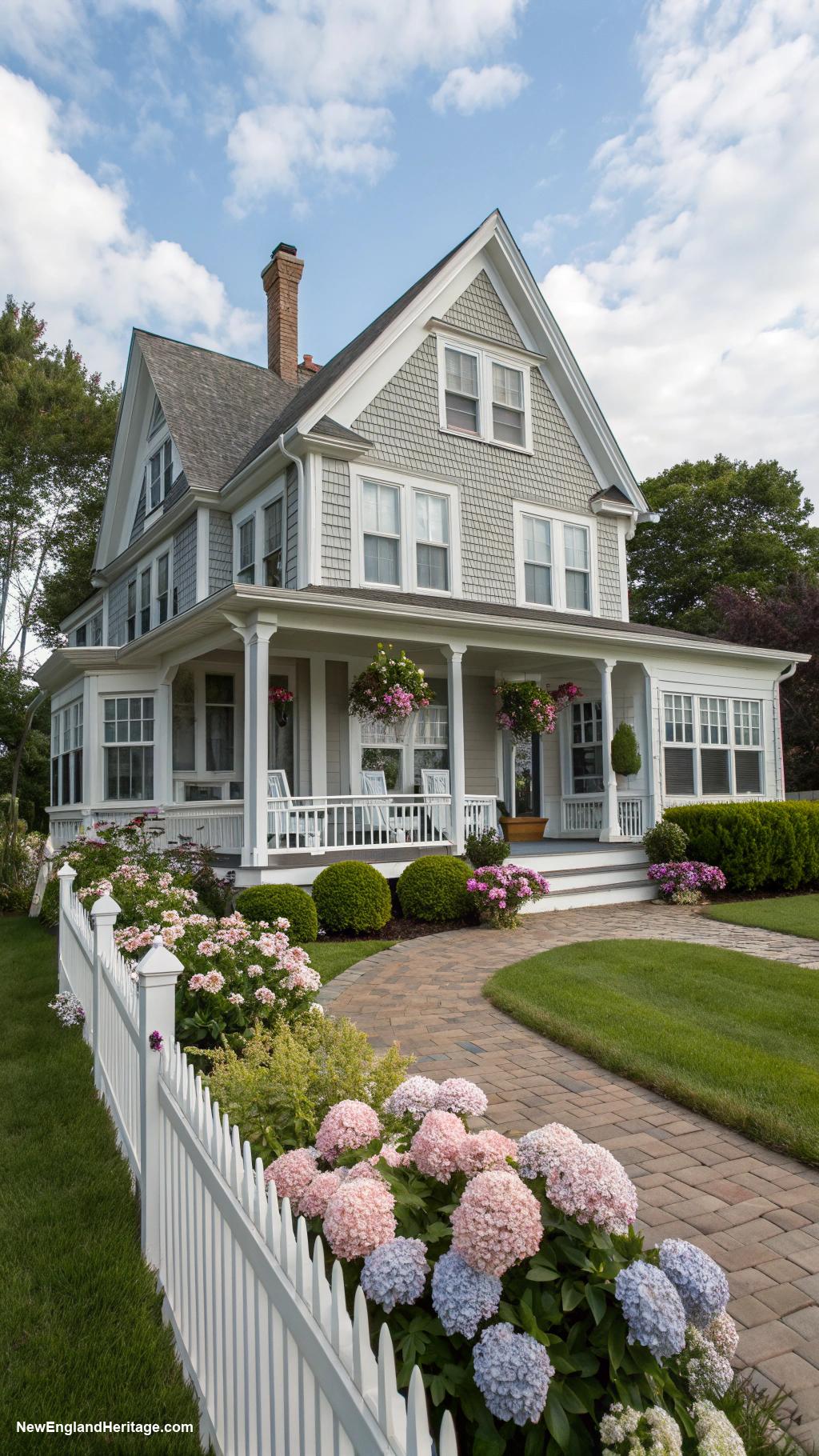 cute cape cod style houses Chic gray home with white trim details