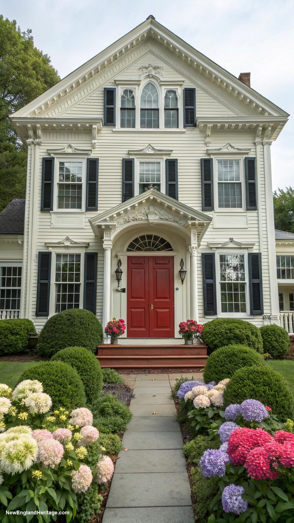 cute rhode island houses Elegant Colonial house with red doors
