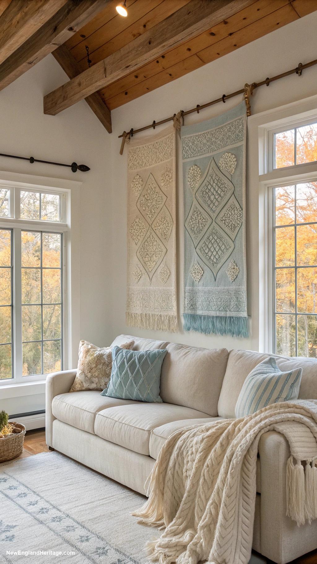 decorating with linen Create linen wall hangings for texture