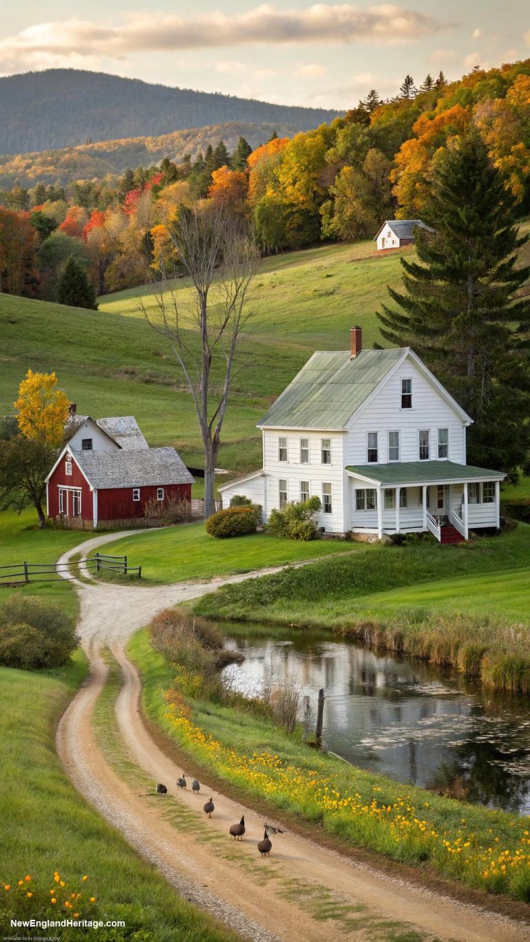 farmhouses Lush surrounding fields and scenic views
