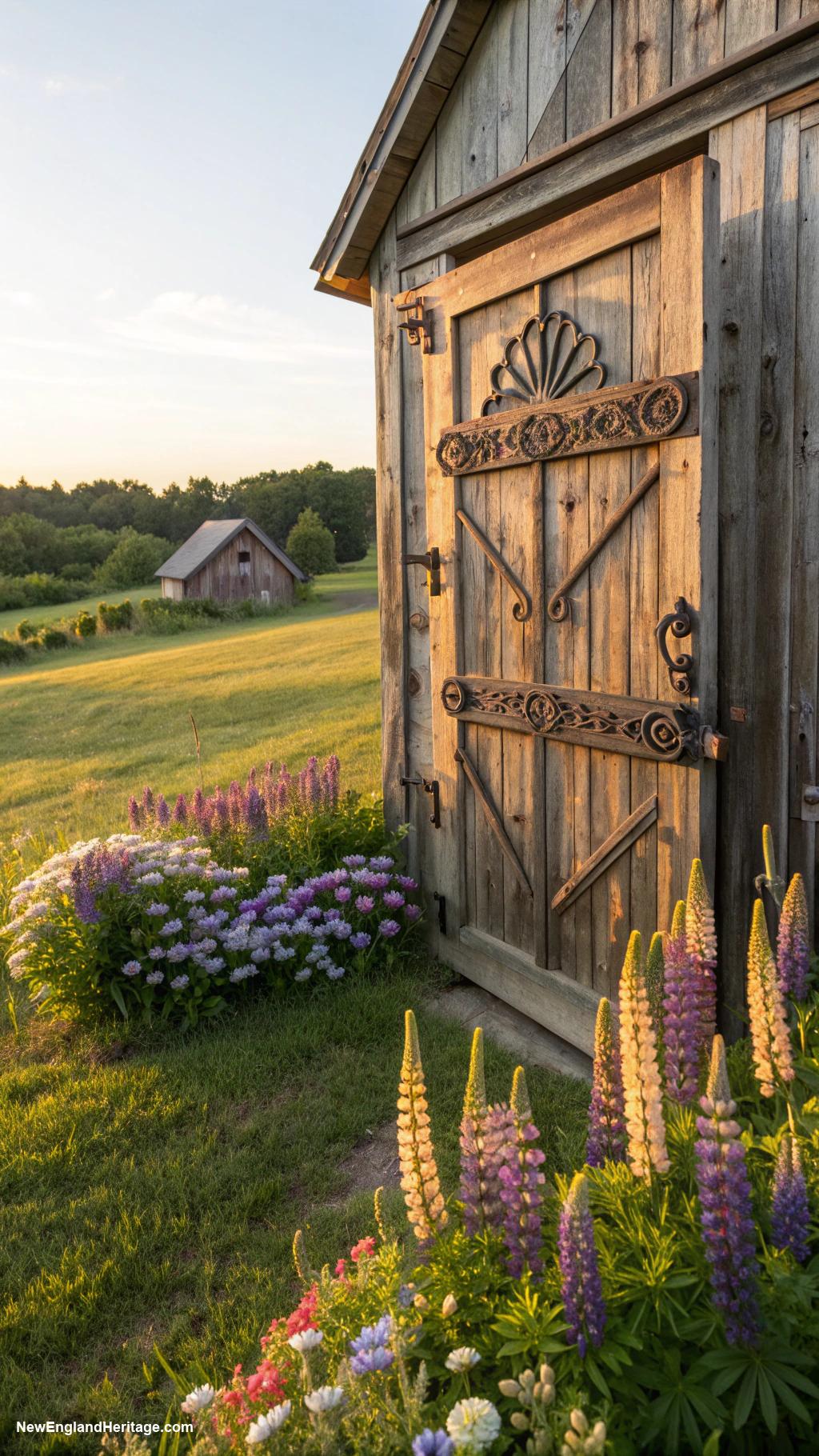 farmhouses Vintage barn doors for added character