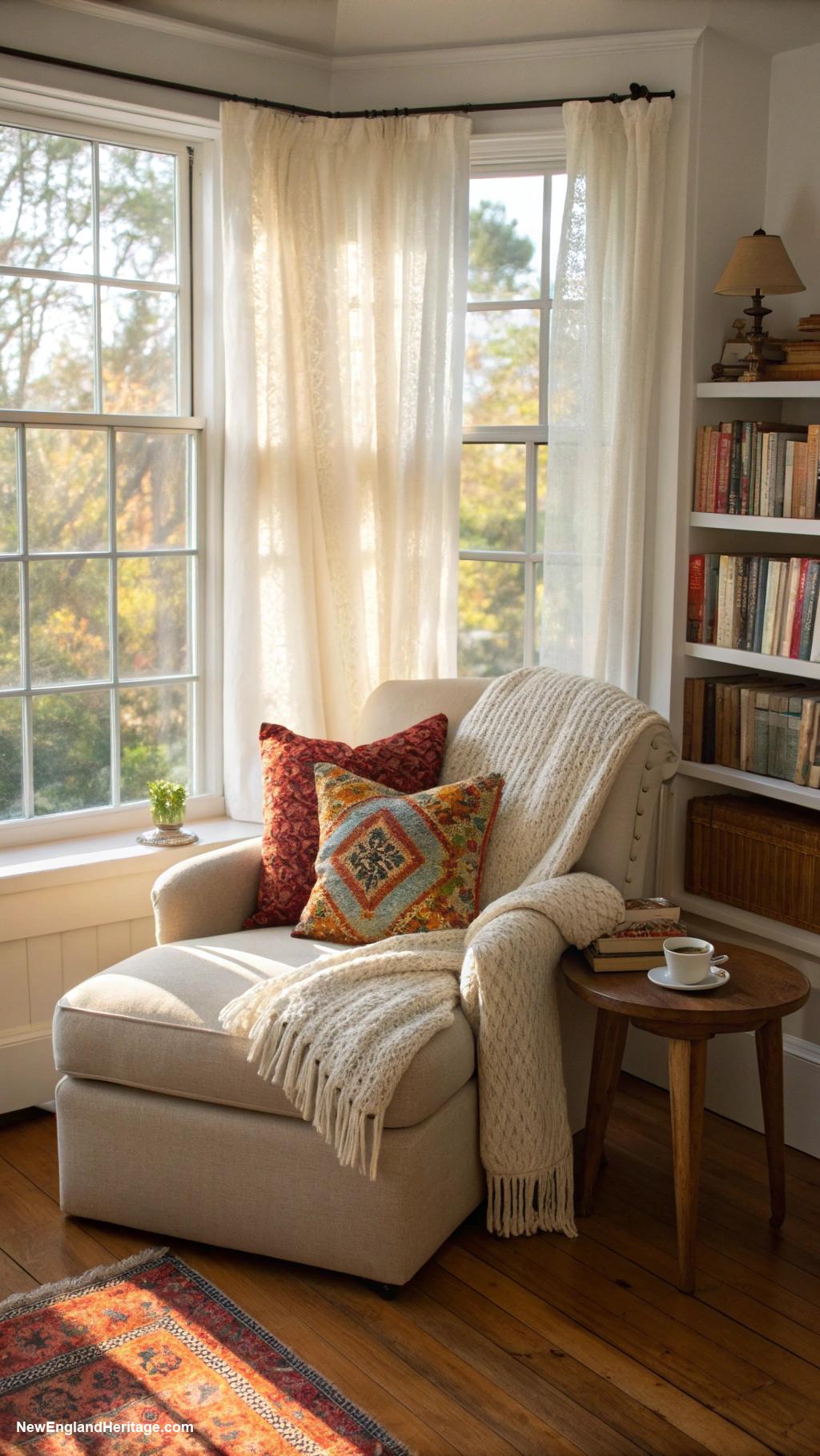 home library ideas Cozy reading nook by a window