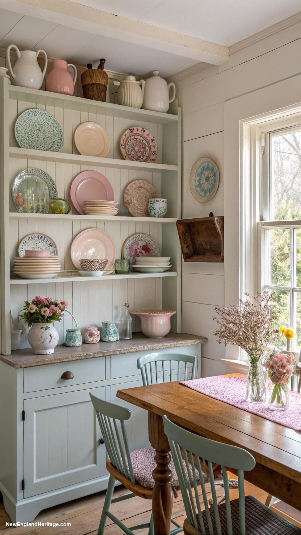 kitchen ideas Open shelving with decorative dishware
