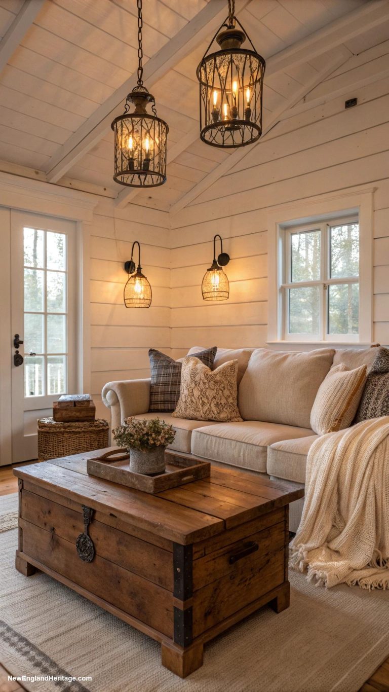 living room ideas Wooden accents with warm lighting fixtures
