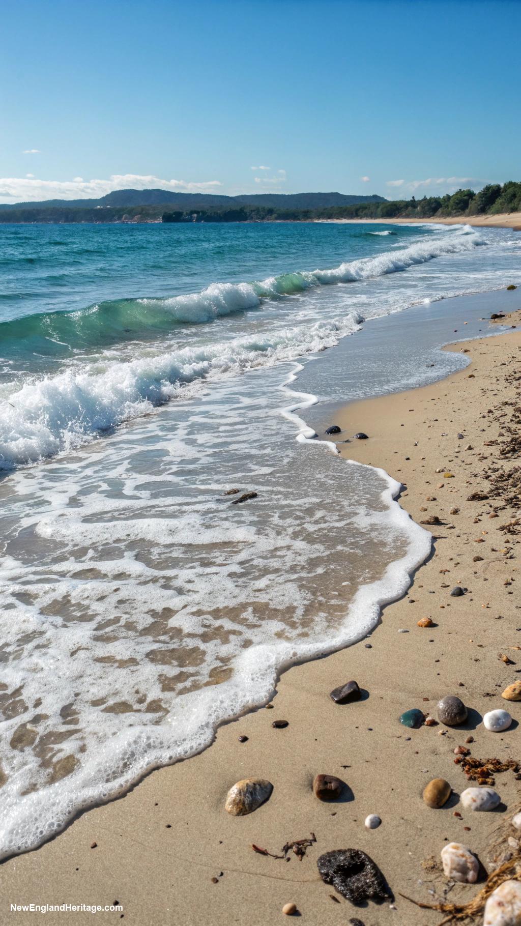 nails Ocean waves with sandy beach accents