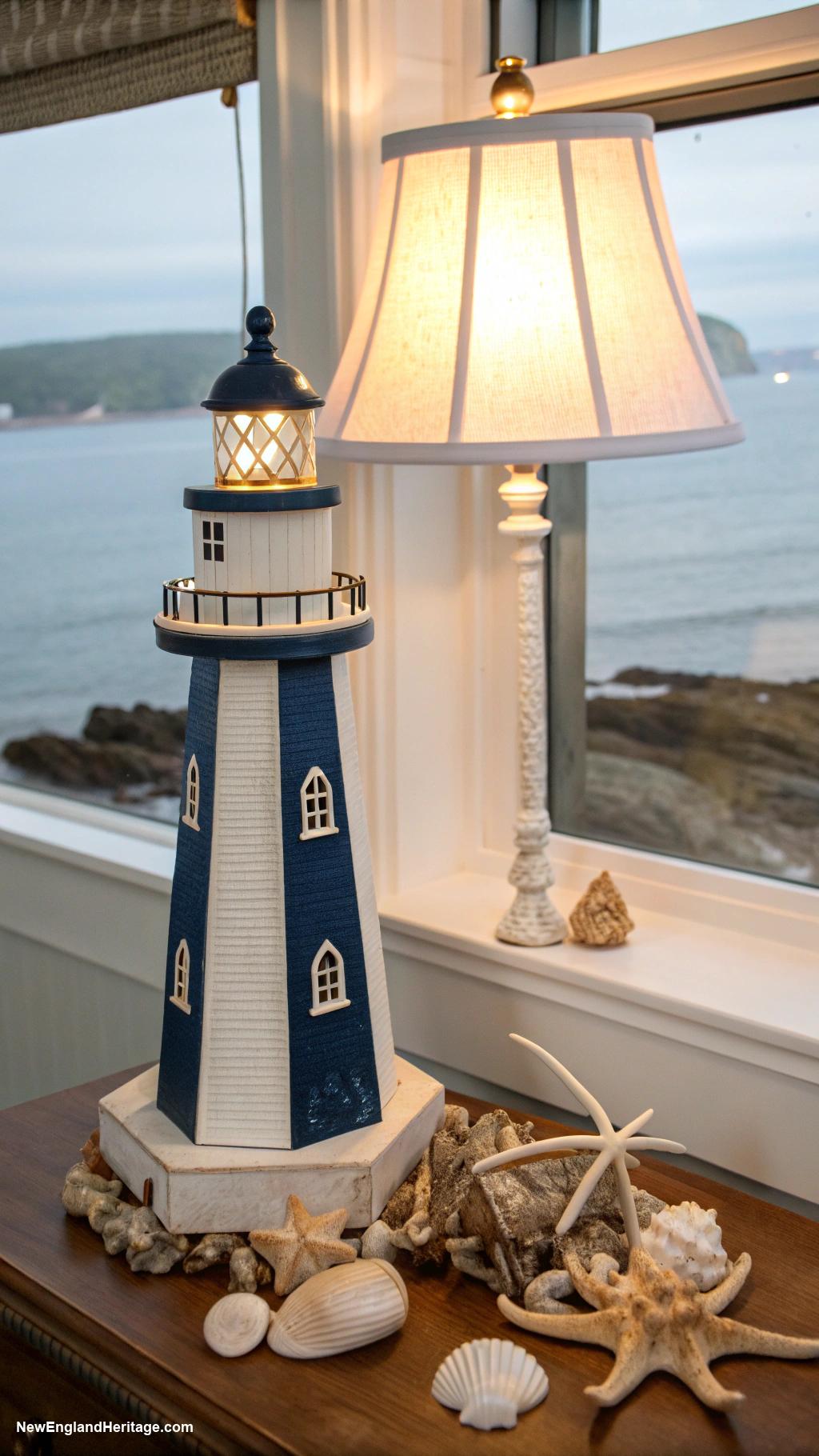 nautical home decor Lighthouse lamps for soft illumination