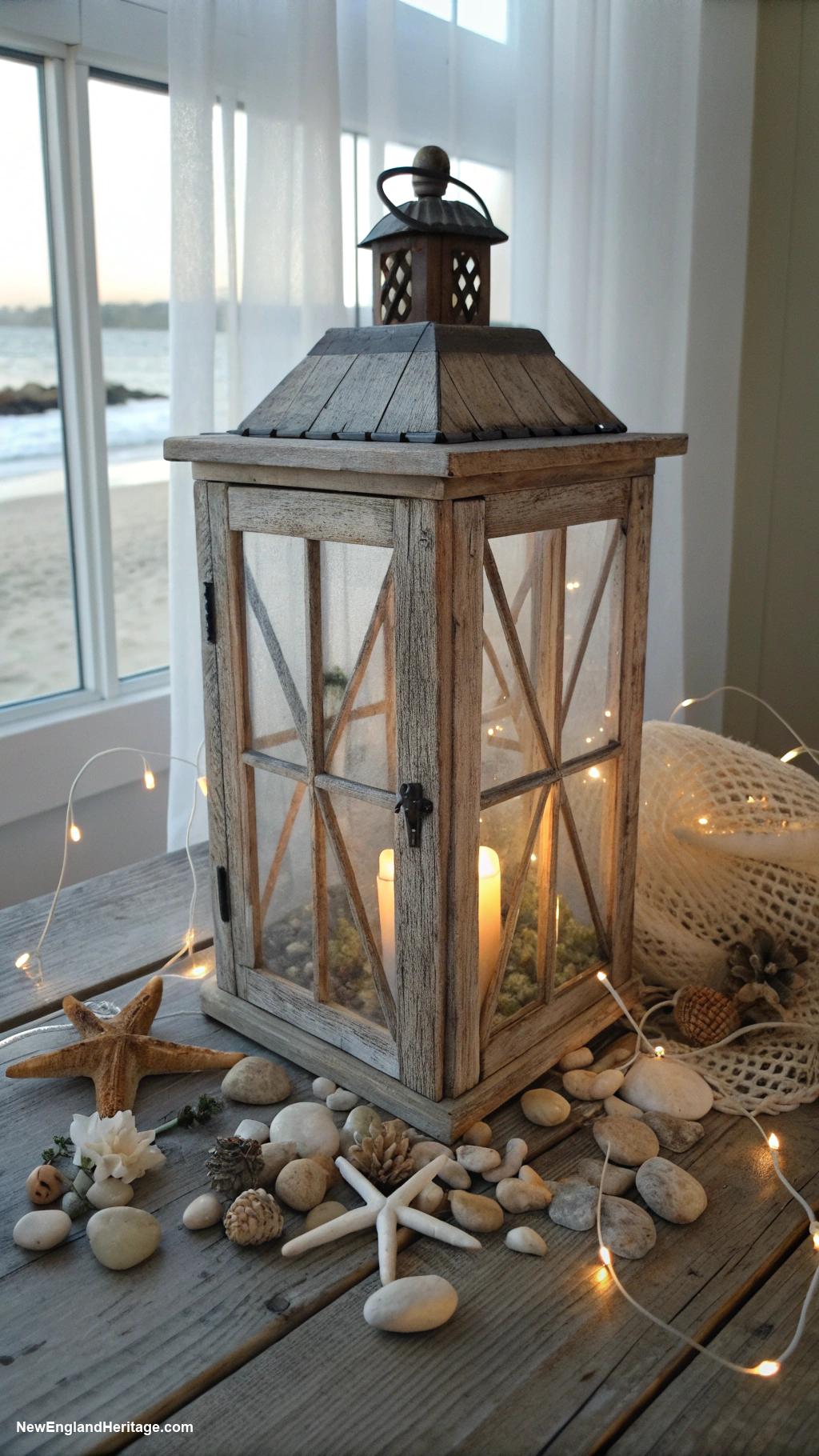 nautical home decor Rustic lanterns for ambient lighting