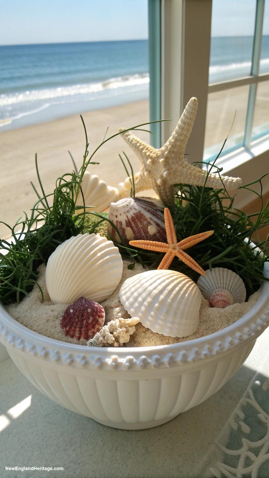 nautical home decor Seashell centerpieces for beachy vibe
