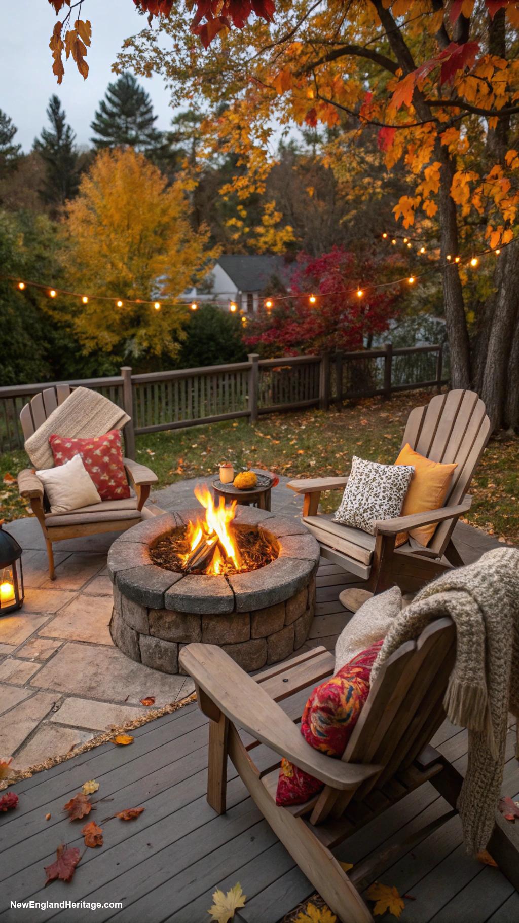 patio ideas Cozy fire pit with Adirondack chairs
