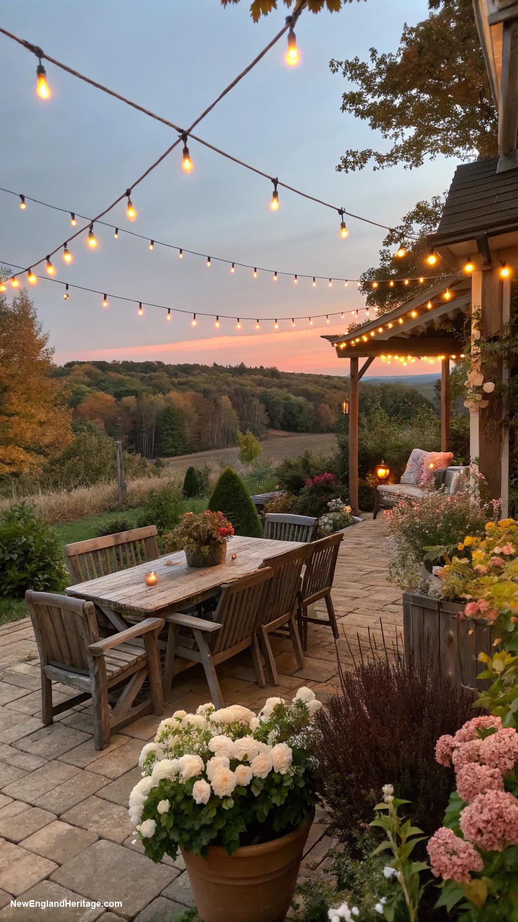 patio ideas Decorative string lights for ambiance