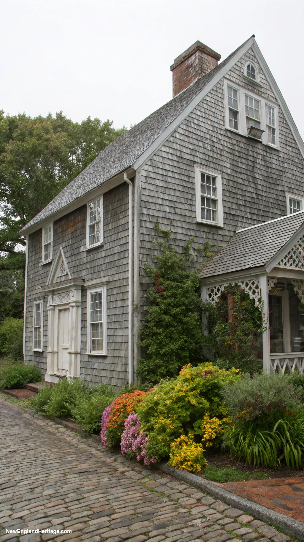 salt box houses Weathered gray shingles for a historic look