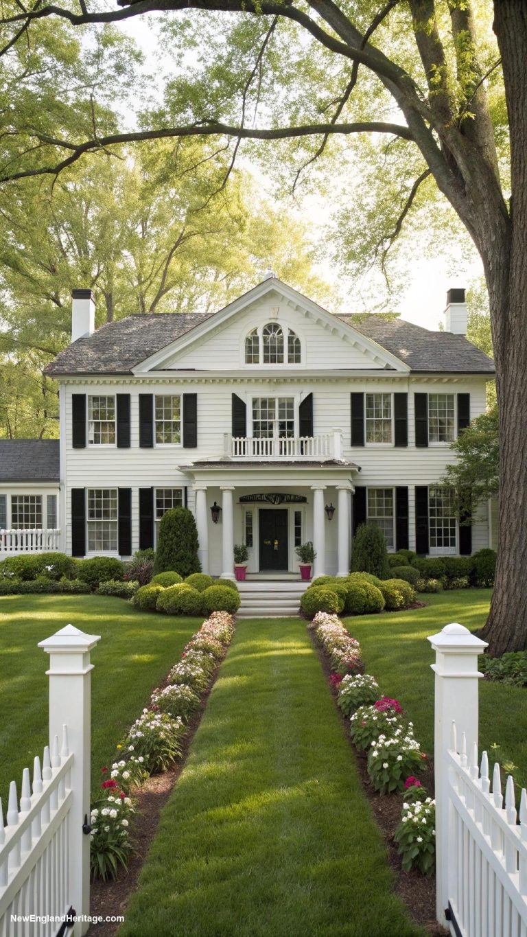traditional connecticut houses Colonial revival with symmetrical facade