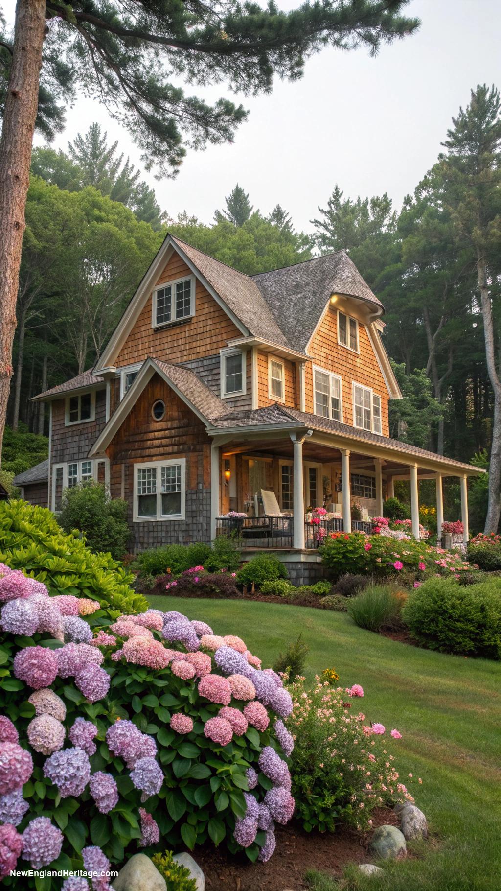 traditional connecticut houses Shingle style blending into natural surroundings