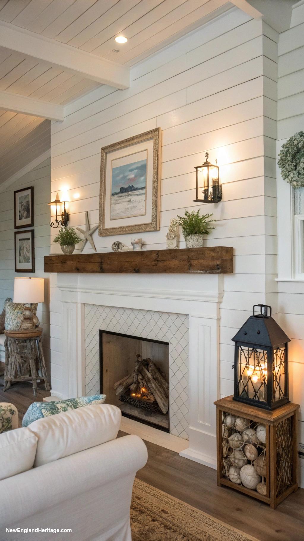 traditional home decor Classic white shiplap accent walls