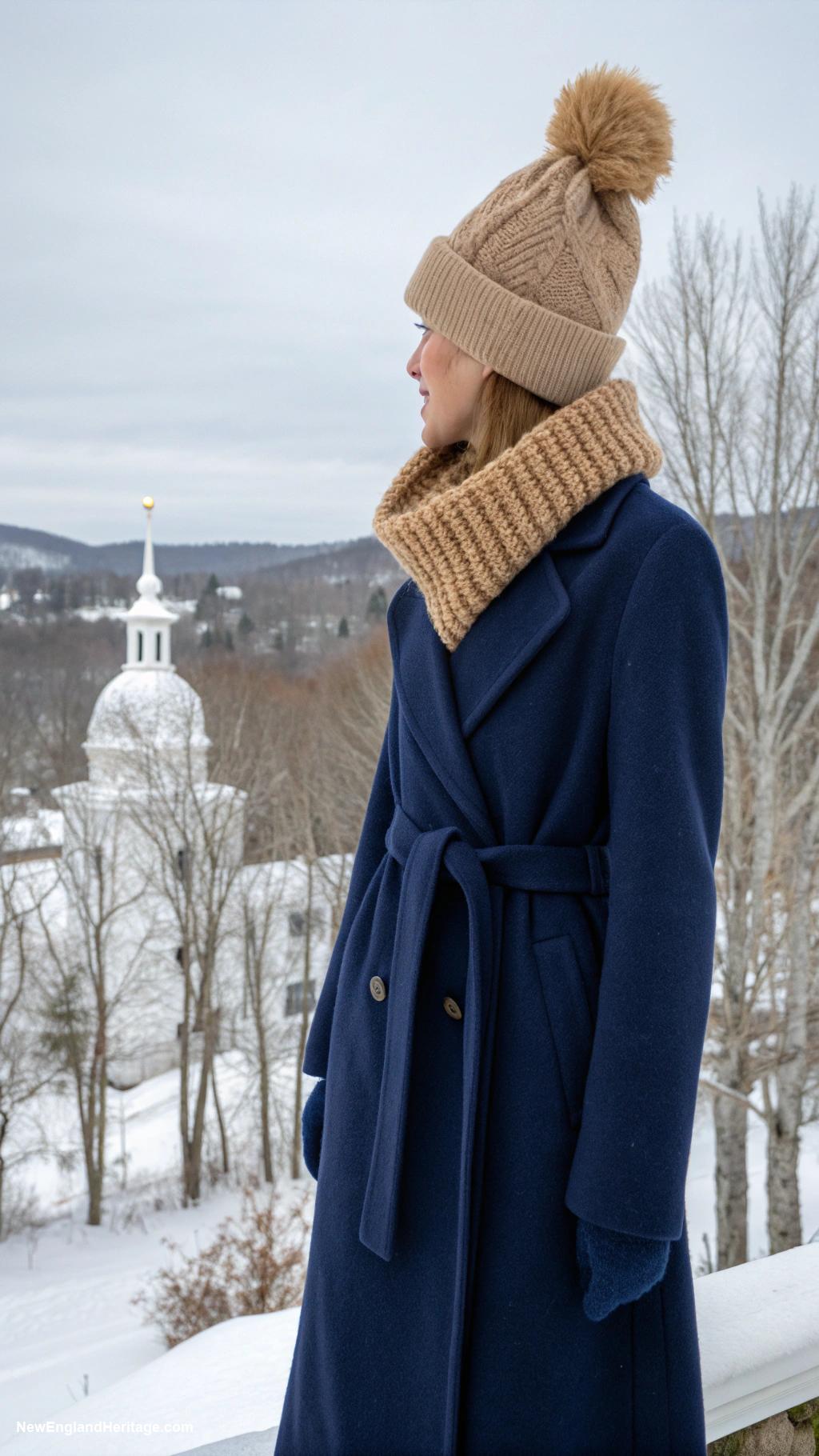 winter outfits for women Beanie with a long wool coat