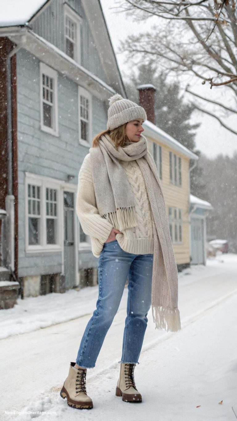 winter outfits for women Layered sweaters with denim jeans