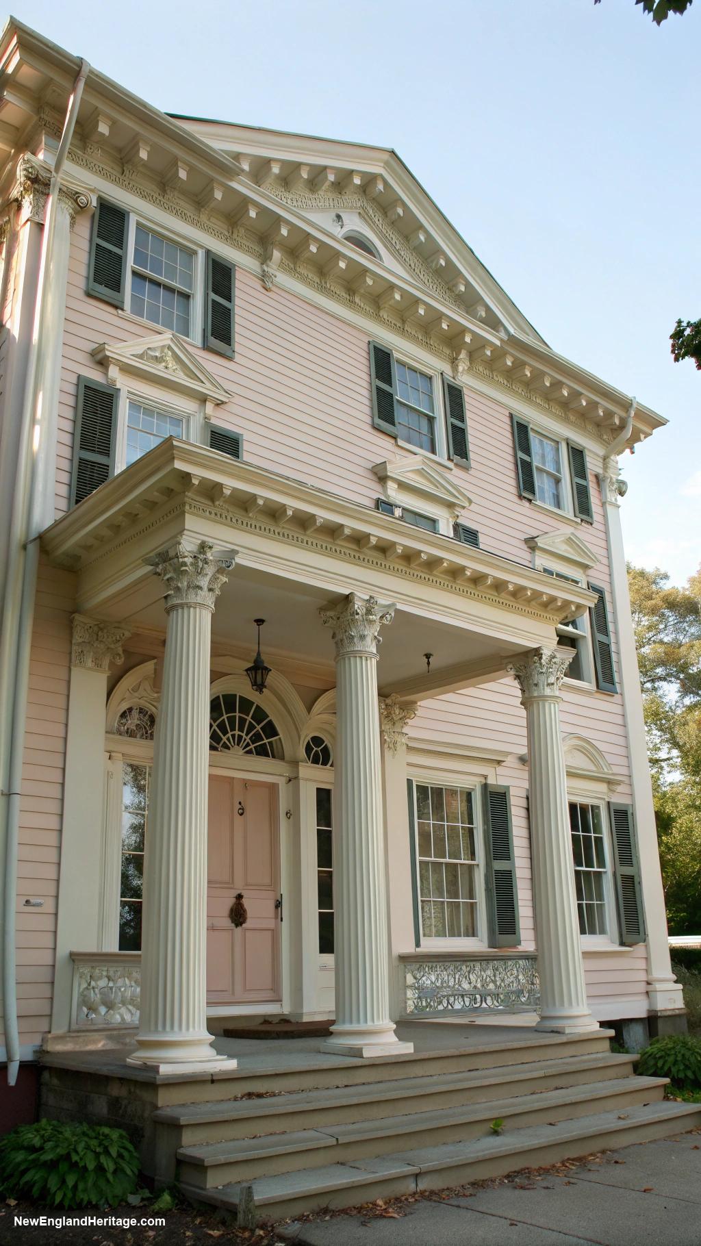 18th century new england houses Federal style with decorative pilasters