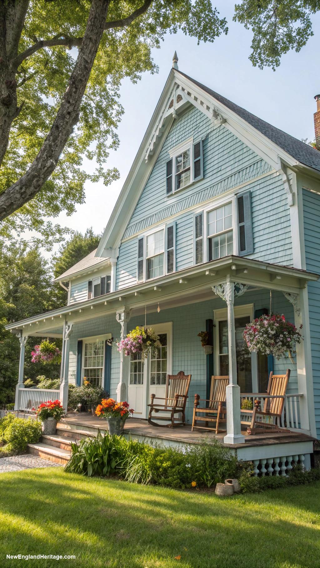 18th century new england houses Tavern house with large front porch
