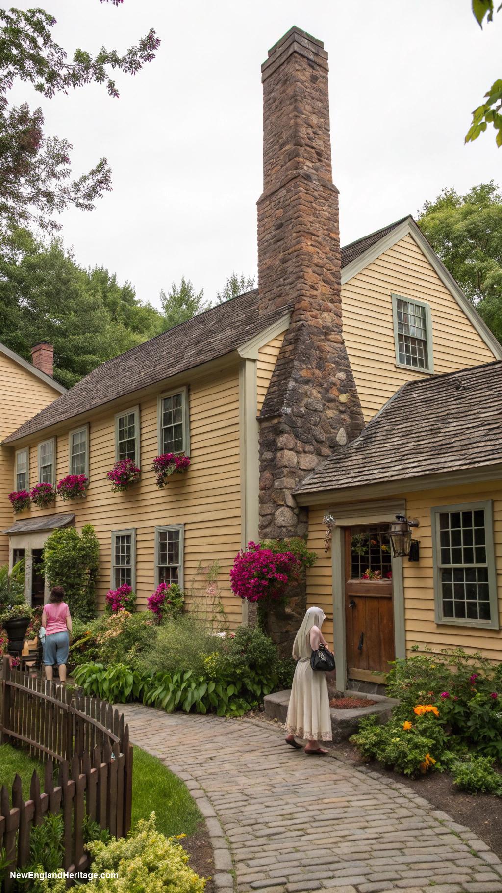18th century new england houses Tavern with large central chimney