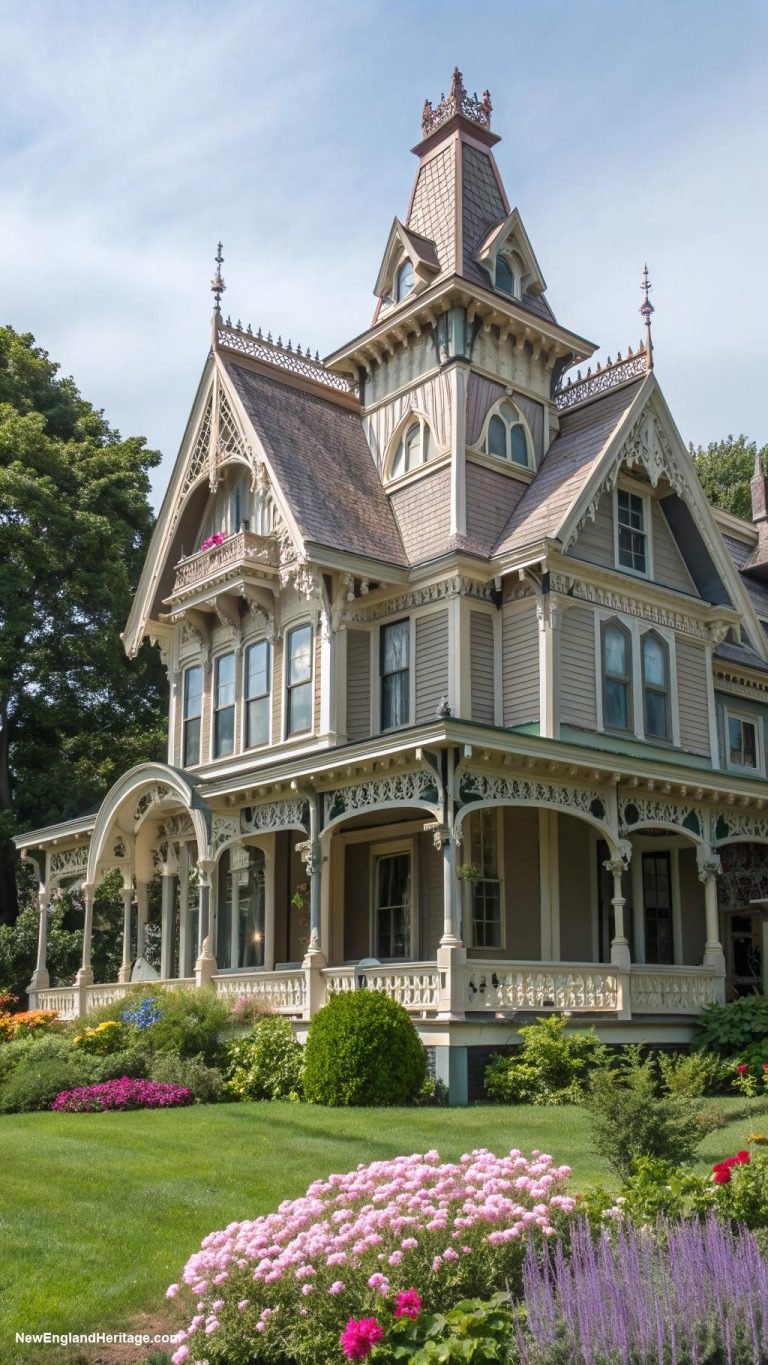 18th century new england houses Victorian style with ornate detailing