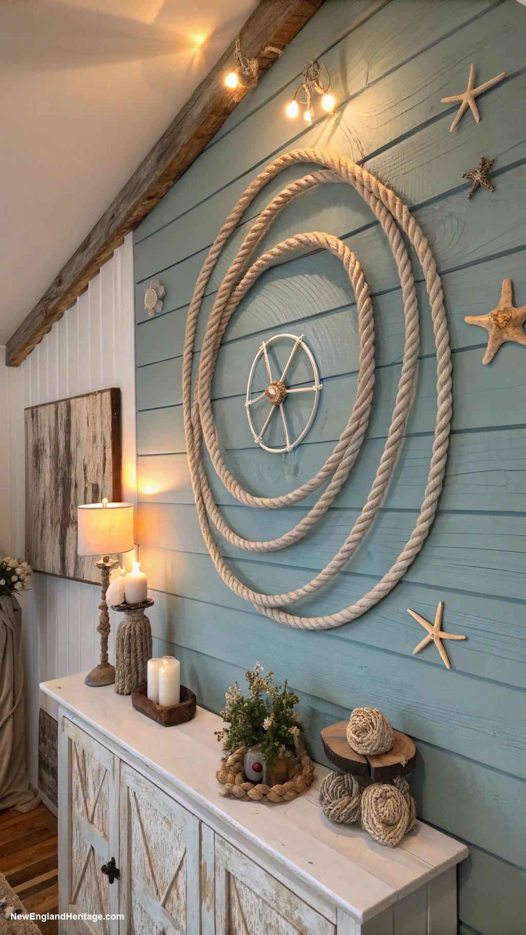 americana home decor Nautical rope accents for wall decor