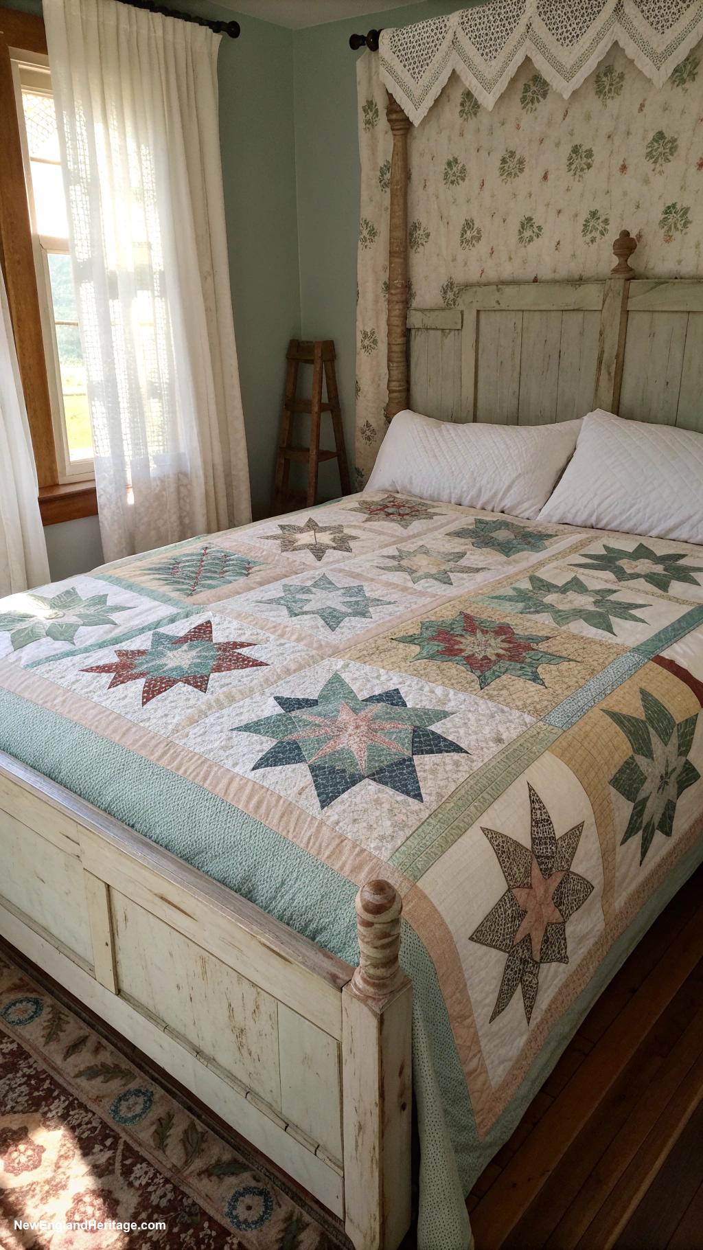 americana home decor Patchwork quilts in muted farmhouse colors