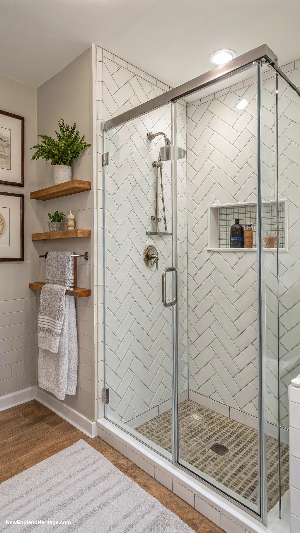 bathroom ideas Sleek subway tile shower design